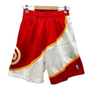 Atlanta Hawks NBA Shorts Small Red Mesh 86 Logo Swingman HWC Mitchell & Ness NWT